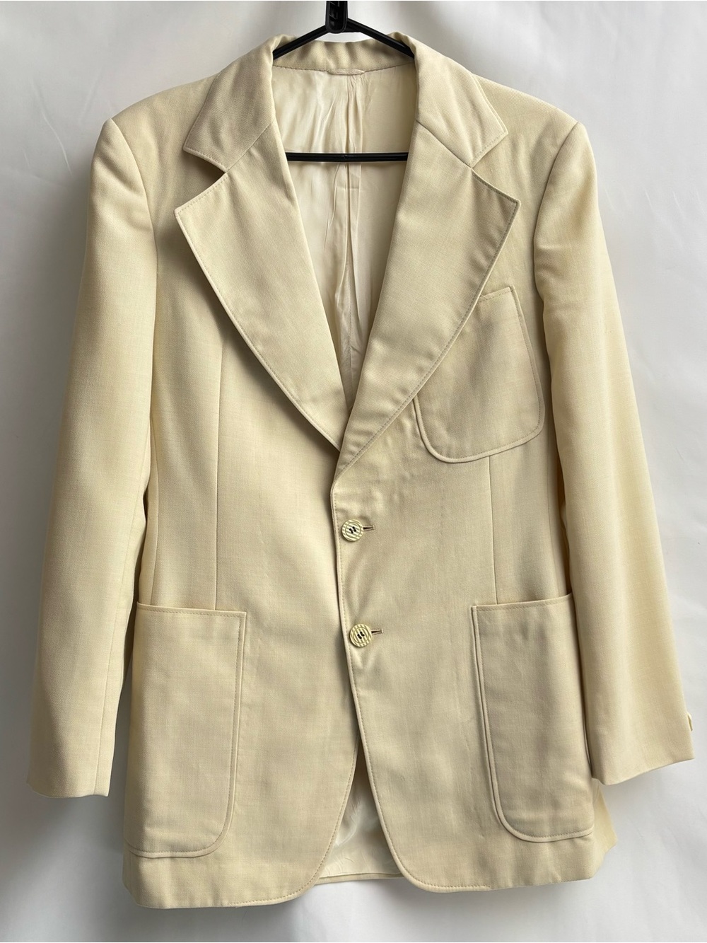 Vintage 60s Cream Sport Coat union Fortrel Wool Blend Blake’s Men’s Wellend 38R
